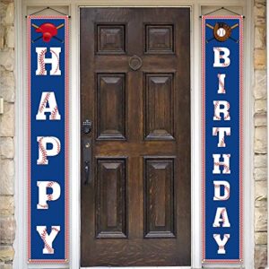 baseball happy birthday porch banner boy sports themed birthday party front door sign wall hanging banner decoration