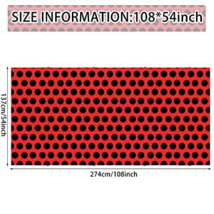 Ladybug Party Supplies Ladybug Tablecloth 54 x 108 Inch Red Ladybug Dot Table Cover Rectangle Waterproof Plastic for Ladybug Theme Baby Shower Birthday Party Picnic Decorations (3 Pack)