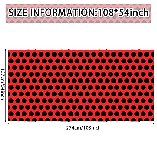 Ladybug Party Supplies Ladybug Tablecloth 54 x 108 Inch Red Ladybug Dot Table Cover Rectangle Waterproof Plastic for Ladybug Theme Baby Shower Birthday Party Picnic Decorations (3 Pack)