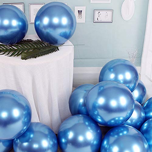 Chrome Metallic Balloons for Party 50 pcs 12 inch Thick Latex balloons for Birthday Wedding Engagement Anniversary Festival Picnic or any Friends & Family Party Decorations-Navy blue