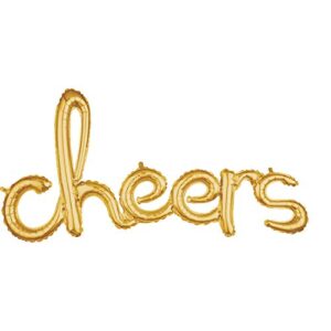 anagram international phrase cheers party balloon, 40″, gold