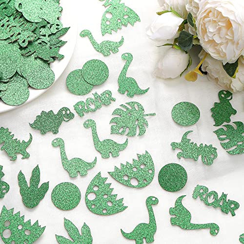 230 Piece Dinosaur Confetti Jungle Theme Baby Shower Decor,Dinosaur Birthday Table Confetti Dinosaur Table Decorations,Cute Dinosaur Confetti Green Confetti, Dinosaur Baby Shower Supplies For Kids