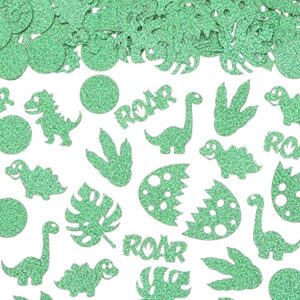 230 Piece Dinosaur Confetti Jungle Theme Baby Shower Decor,Dinosaur Birthday Table Confetti Dinosaur Table Decorations,Cute Dinosaur Confetti Green Confetti, Dinosaur Baby Shower Supplies For Kids