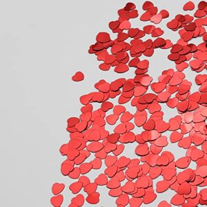 guzon 60g red heart confetti for valentine’s day heart shaped table confetti for wedding party decoration (0.4 inch)