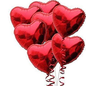 Ximkee 18 Inch Red Heart Foil Helium Balloons(10 PK) Valentines Day Wedding Engagement Decorations