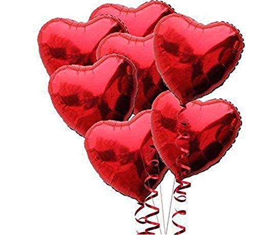 Ximkee 18 Inch Red Heart Foil Helium Balloons(10 PK) Valentines Day Wedding Engagement Decorations