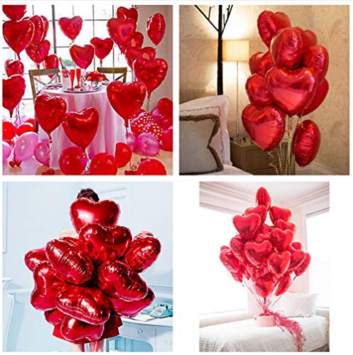 Ximkee 18 Inch Red Heart Foil Helium Balloons(10 PK) Valentines Day Wedding Engagement Decorations