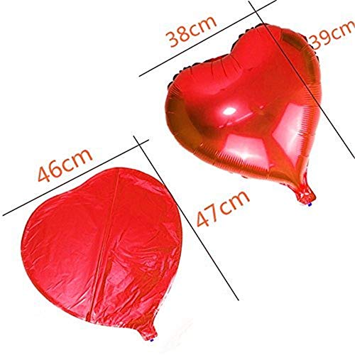 Ximkee 18 Inch Red Heart Foil Helium Balloons(10 PK) Valentines Day Wedding Engagement Decorations