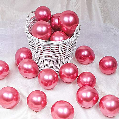 5 Inch Pink Metallic Balloons Chrome Party Latex Helium Balloon,Pack of 100