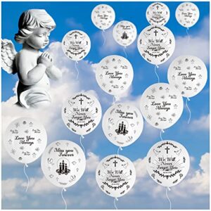 100pcs memorial balloons, white remembrance funeral celebration latex balloons, miss you forever love you always we will never forget you balloons for funeral memorial services supplies