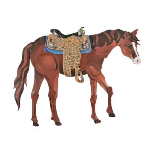 large brown horse jointed cutout – cowboy and cowgirl western party decor