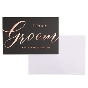 Wedding Vow Books, His and Hers Booklets with Envelopes, Rose Gold Foil (30 Pages Each)