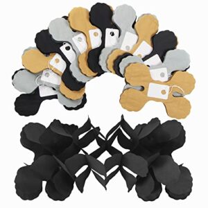 Black-Gold Silver Party-Decorations Streamers Garland - 157Ft Graduation 2023 Four-Leaf Clover Hanging Banner,Retirement Men Boys Birthday Wedding Baby Bridal Shower New Years Supplies Decor Hugtmr