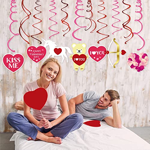 Valentines Day,Saint Valentines Day 30CT Hanging Swirl for Valentines Day themed Party Supplies Birthday Party Decorations