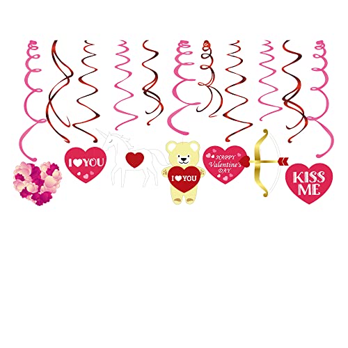 Valentines Day,Saint Valentines Day 30CT Hanging Swirl for Valentines Day themed Party Supplies Birthday Party Decorations