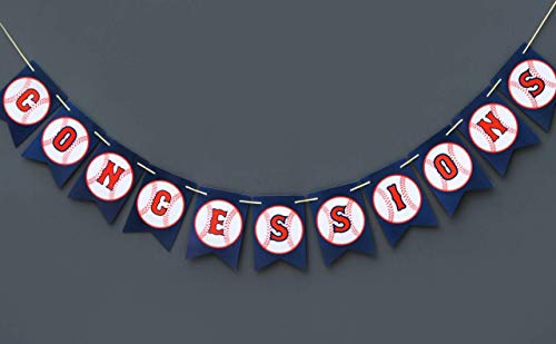 Boston Creative Company Baseball Concessions Banner Concession Sign Baseball Decor Baseball Happy Birthday Banner Baseball Themed Pennant Banner