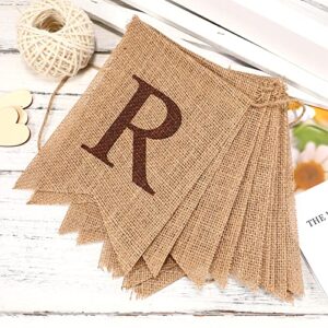 Amosfun Rustic Burlap Coffee Bar Banner Swallowtail Dovetail Linen Bunting Garland for Birthday Wedding Anniversary Farmhouse Wall Table Decor