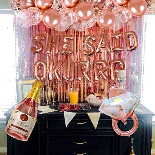 JeVenis 24 PCS She Said OKURRR Balloons She Said OKURRR Bachelorette Party Decor She Said Yes Balloons Engagement Wedding Decorations She Said Yes Decorations