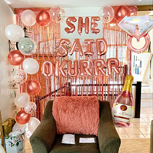 JeVenis 24 PCS She Said OKURRR Balloons She Said OKURRR Bachelorette Party Decor She Said Yes Balloons Engagement Wedding Decorations She Said Yes Decorations