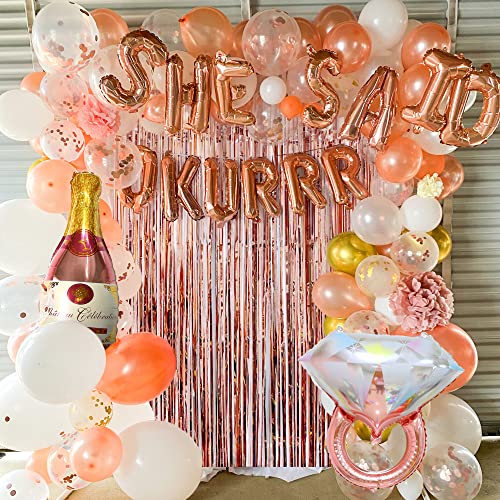 JeVenis 24 PCS She Said OKURRR Balloons She Said OKURRR Bachelorette Party Decor She Said Yes Balloons Engagement Wedding Decorations She Said Yes Decorations