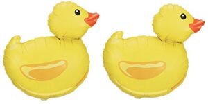 set of 2 yellow rubber ducky 29″ foil party balloons