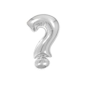 Creaides 10 Pcs Silver Symbol Question Mark Balloons Aluminum Mylar Helium Foil 16 Inch Balloons for Baby Shower Gender Reveal Party Suppliers