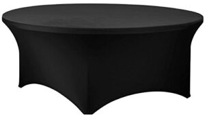 black 60 inch 5 foot round stretch spandex tablecover