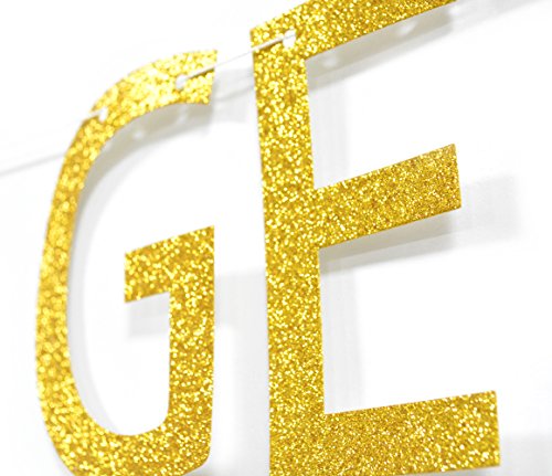 Qttier™ Let's Get It Poppin' Gold Glitter Banner for Baby Shower Popcorn Buffet Wedding Reception Decorations