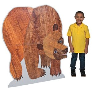 brown bear life-size cardboard stand up – party decor – large decor – floor stand ups – birthday – 1 piece