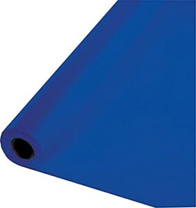 creative converting 100′ x 40″ cobalt blue plastic banquet table cover roll- quantity 1