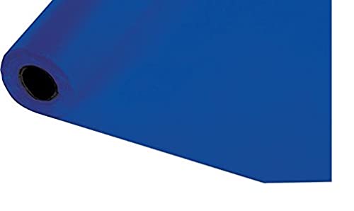 Creative Converting 100' x 40" Cobalt Blue Plastic Banquet Table Cover Roll- Quantity 1