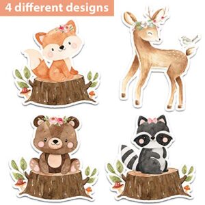 Woodland Animal Creatures ITS A GIRL Banner for Baby Shower Decoration Deer, Fox, Raccoon and Bear / Wild One, Boho Themed Party Supplies