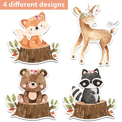 Woodland Animal Creatures ITS A GIRL Banner for Baby Shower Decoration Deer, Fox, Raccoon and Bear / Wild One, Boho Themed Party Supplies