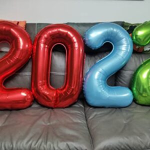 40 Inch Red Number Balloons Birthday Party Balloon 0-9(Zero-Nine) Mylar Decorations of Number 2