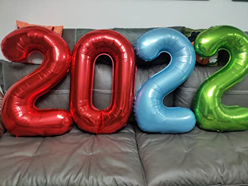 40 Inch Red Number Balloons Birthday Party Balloon 0-9(Zero-Nine) Mylar Decorations of Number 2