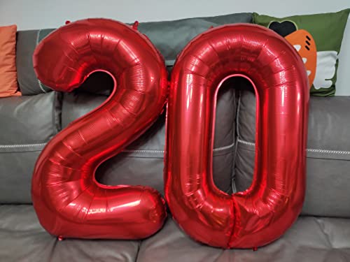 40 Inch Red Number Balloons Birthday Party Balloon 0-9(Zero-Nine) Mylar Decorations of Number 2