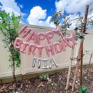 Letter Balloons,16"Inch Mylar Custom Phrase Name Balloon Banner ,Foil Alphabet Number Balloons for Birthday|Party|Baby Shower(Rose Gold&Gold&Silver&BLACK&Blue&Pink&Red),black letter balloons