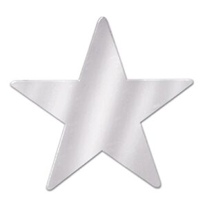 beistle 57027-s silver metallic star cutouts, 3-1/2 inch (value 36-pack)
