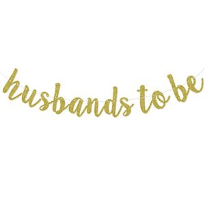 husbands to be banner, gay wedding shower, engagement, bachelor party sign decorations supplies, mr & mr, engayged bunting garland, pre-strung, gold glitter