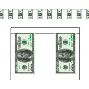 $100 bill pennant banner party accessory (1 count) (1/pkg)