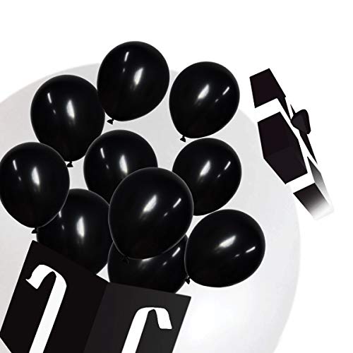 100 Pack Matte Black Balloons (12 Inch) Thick Latex Party Balloons Shiny Black Balloons Black Helium Balloons Birthday Party Wedding Halloween Balloon Graduation Party Supplies DIY Party Decoration