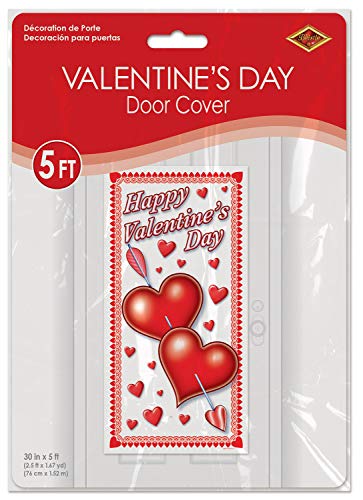 Beistle Happy Valentine's Day Door Cover, 30-Inch by 5-Feet, 1 Per Package