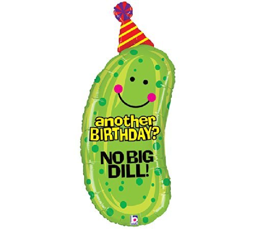 No Big Dill Pickle Shaped 37" Birthday Mylar Balloon