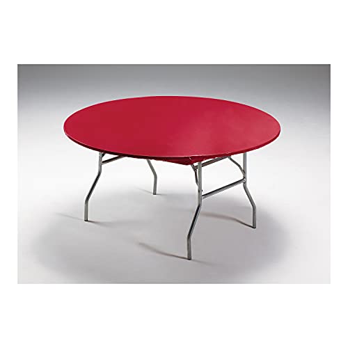 Creative Converting Round Stay Put Plastic Table Cover, 60-Inch, Regal Red -