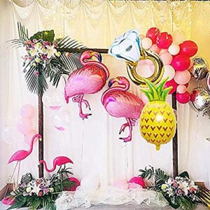 JeVenis Set of 3 Flamingo Balloons Pineapple Balloons Ring Balloon Flamingo Bachelorette Decoration Beach Bach Balloons Flamingo Engagement Party Decor Tropical Bridal Shower Decoration Final Flamingle Decoration