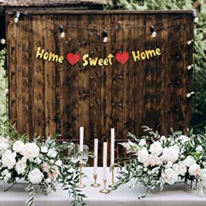 Home Sweet Home Gold and Red Glitter Banner – Funny Homecoming Party Decorations – Welcome Home Party Supplies, Ideas, and Gifts