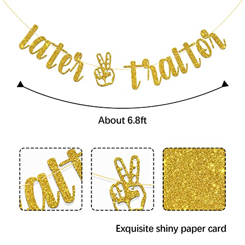 MonMon & Craft Later Traitor Banner / We'll Miss You Banner / Job Change / Going Away Last Day Party / Retirement Banner / Graduation Party Supplies Gold Glitter