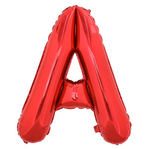 TONIFUL 40 Inch Large Bright Red Letter Balloons A-Z, Giant Jumbo Helium Foil Mylar Big Letter A Balloons for Birthday Party Anniversary Wedding Decorations