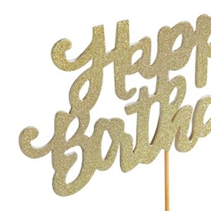 Funny Gold Happy Birthday Banner and Cake Topper Set, Holy Sh*t You're Old Party Decorations (10 Feet)