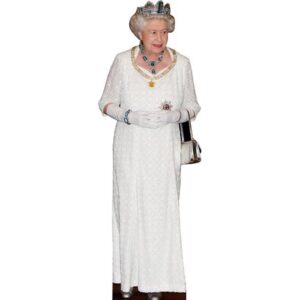 h10087 queen elizabeth ii white cardboard cutout standup